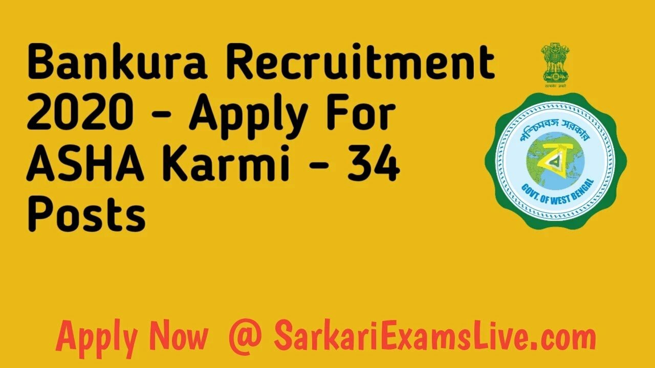 bankura.gov.in District Recruitment 2022-2023 Notification - Apply For 34 Asha Karmi Vacancy