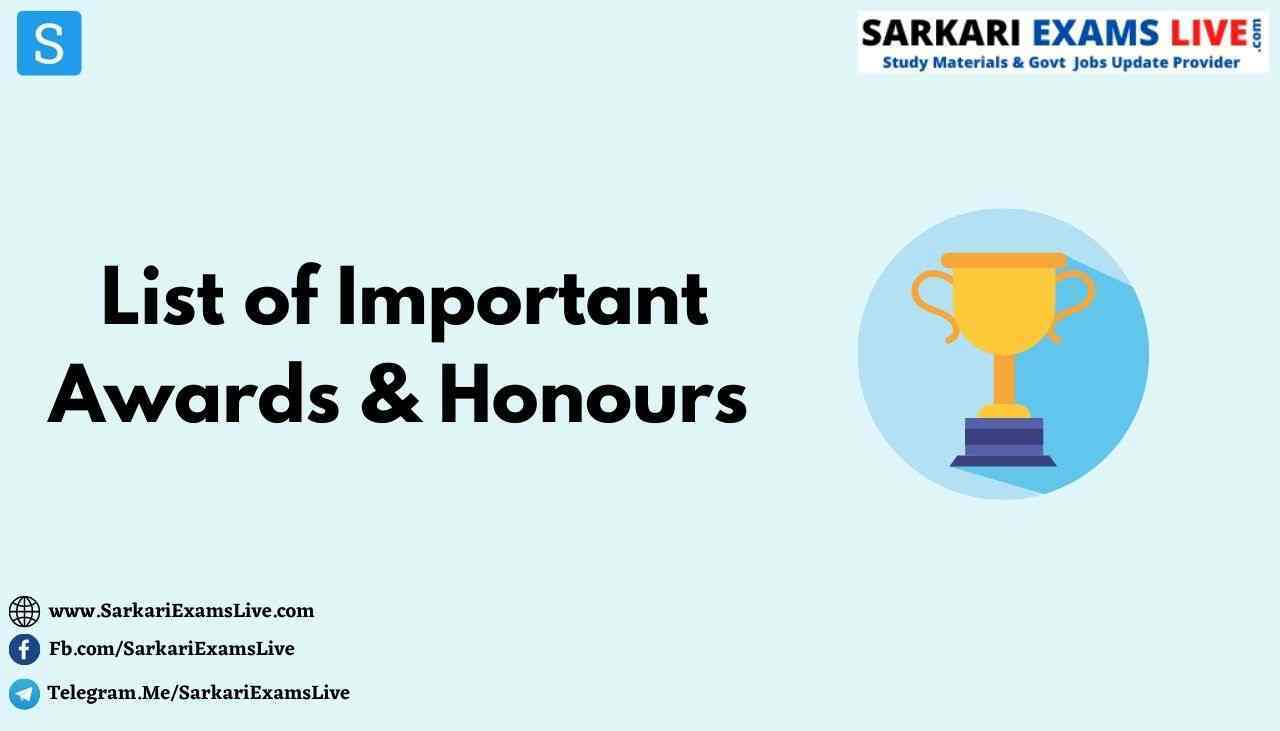 List of Important Awards and Honours 2023-24 PDF Download (Updated List)