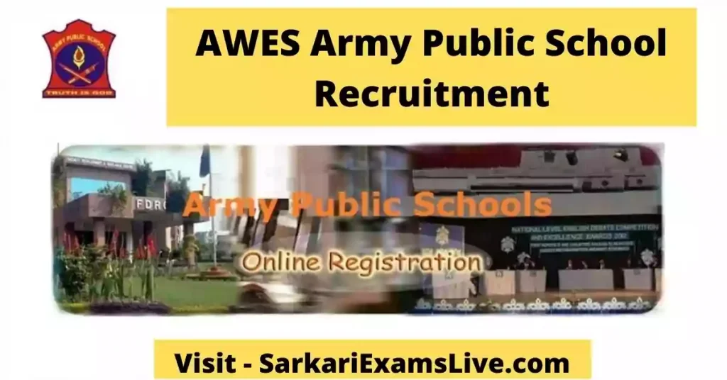 AWES Army Public School TGT PGT PRT Recruitment 2022 Online Form