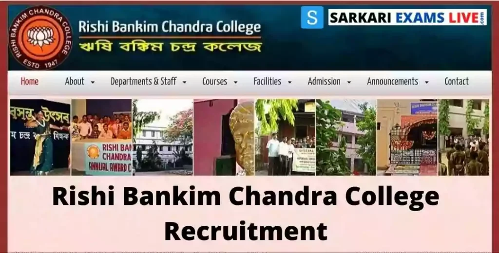 Rishi Bankim Chandra College Recruitment 2022