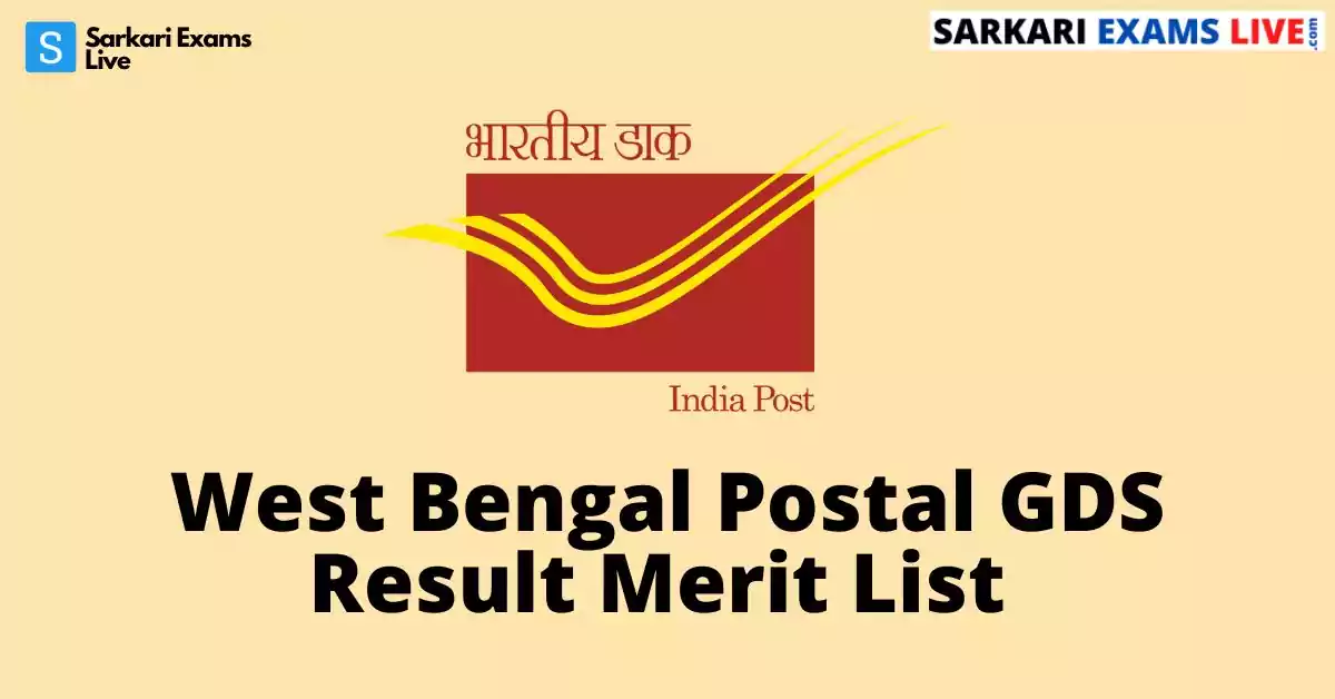 West Bengal GDS Result 2022 Merit List 