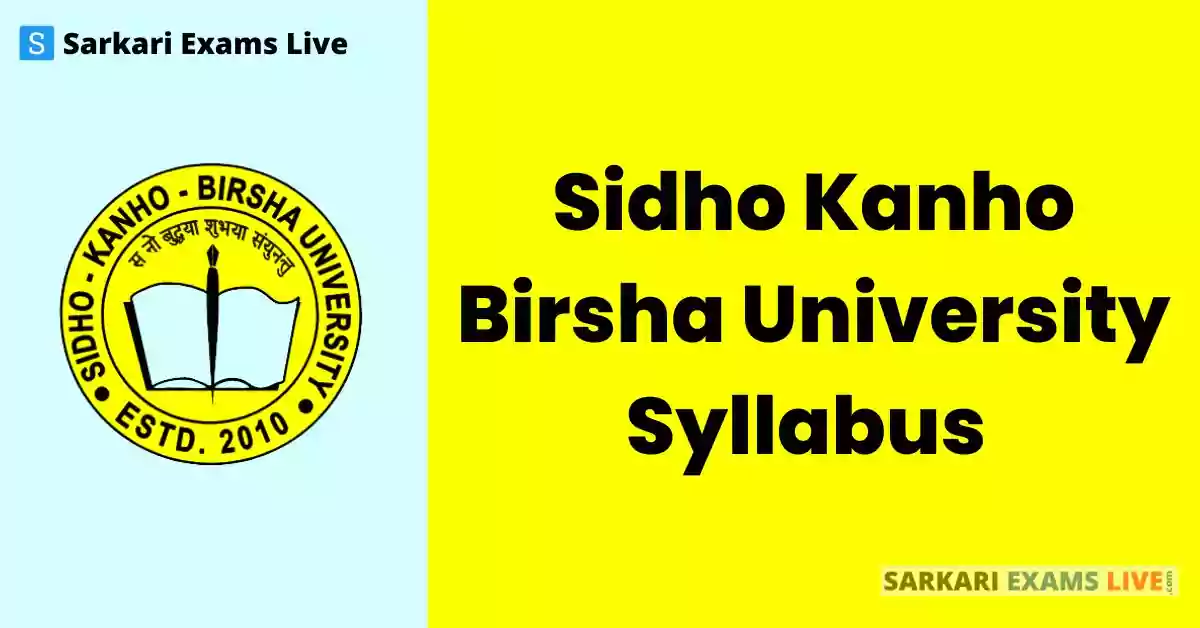 Sidho Kanho Birsha University Syllabus PDF