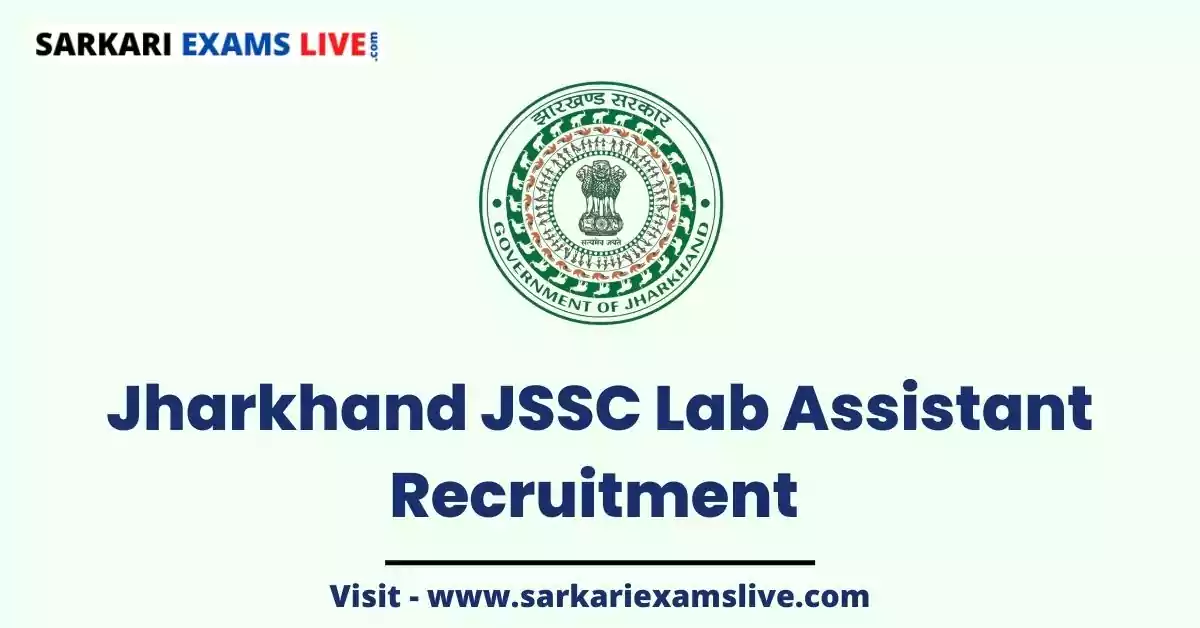 JSSC Lab Assistant Jobs Vacancy 2022