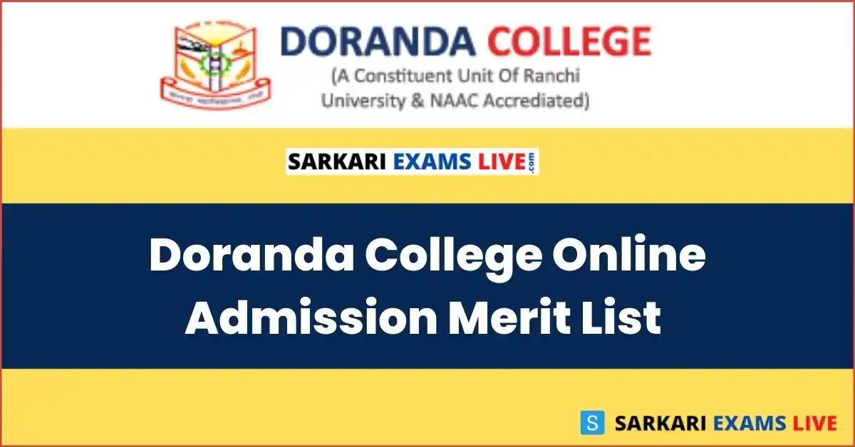 Doranda College, Ranchi Merit List 2022