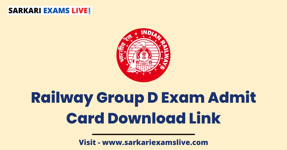 RRB Group D Admit Card 2025 PDF Download