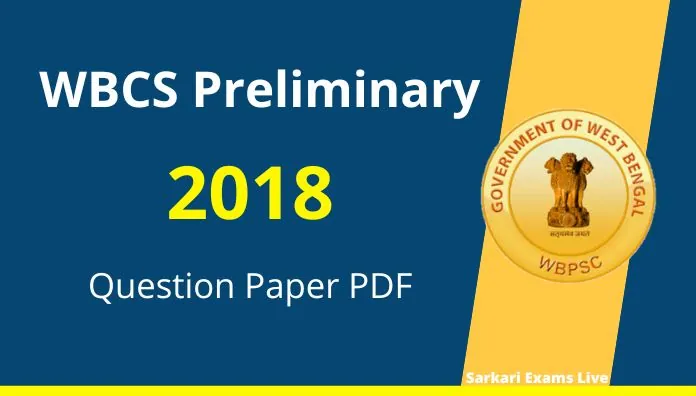 WBCS Preliminary Question Paper 2018 in Bengali