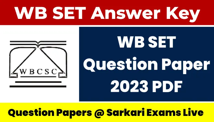WB SET Question Paper 2023 PDF