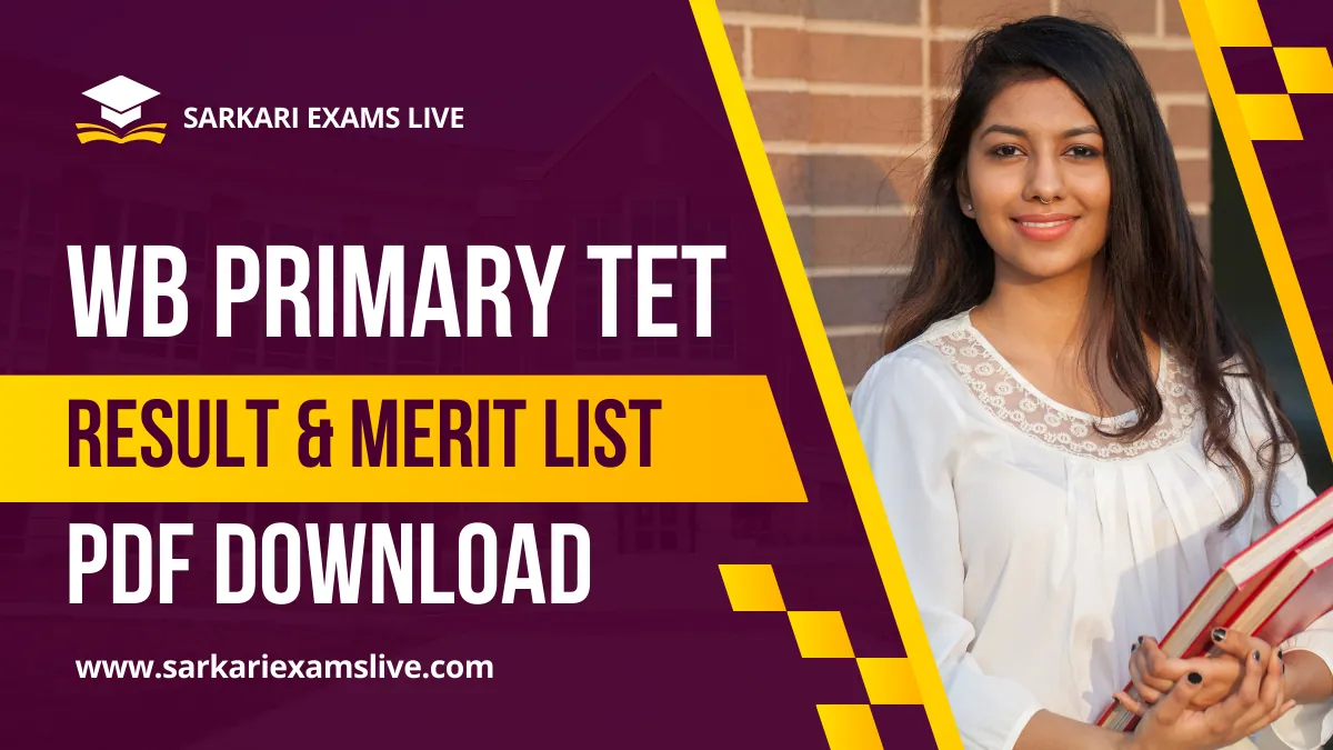 WB Primary TET Result 2025 Merit List
