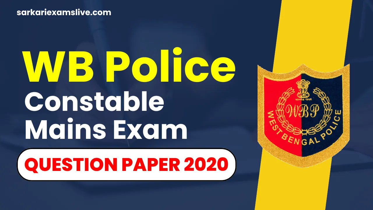 WBP Constable Main Question Paper 2020 Download